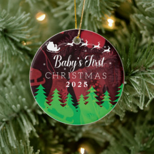 Baby’s First Christmas 2025 Personalised Ceramic Tree Decoration