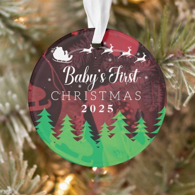 Baby’s First Christmas 2025 Personalised Ornament (Tree)