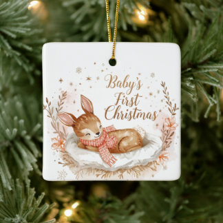 Baby’s First Christmas A Square Keepsake Ceramic Ornament