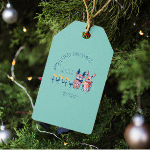 Baby’s First Christmas cute Reindeer Friends Gift Tags