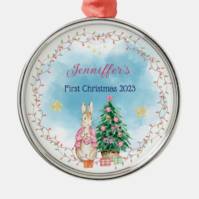 Baby’s First Christmas Ornament Personalised Gift (Front)