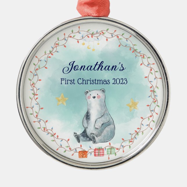 Baby’s First Christmas Ornament Personalised Gift (Front)
