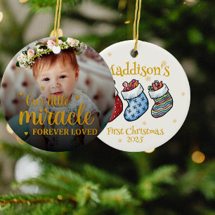 Baby’s First Christmas Our Little Miracle, Forever Ceramic Tree Decoration