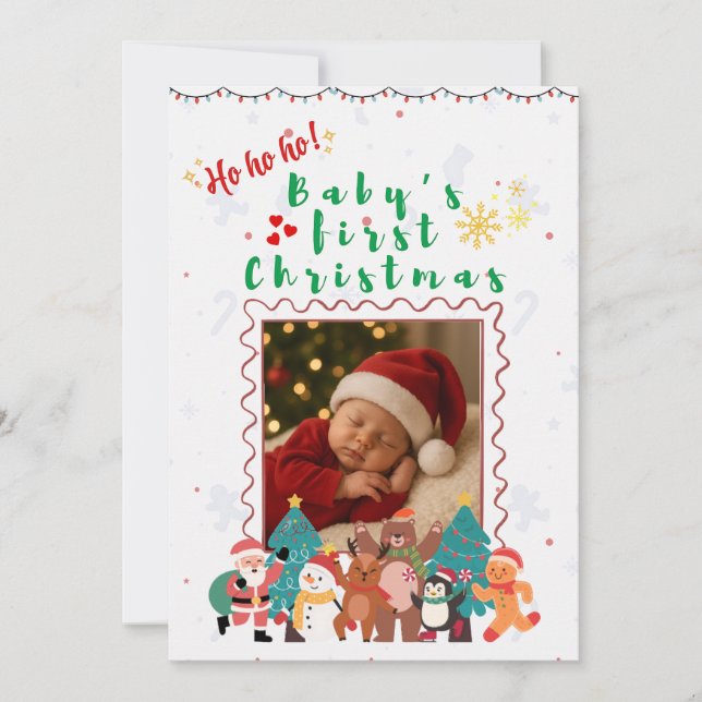 Baby’s First Christmas Personalised  Invitation (Front)