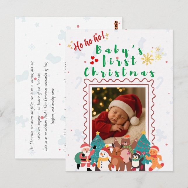 Baby’s First Christmas Personalised  Postcard (Front/Back)