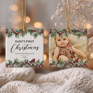 Baby’s First Christmas Photo Ceramic Ornament