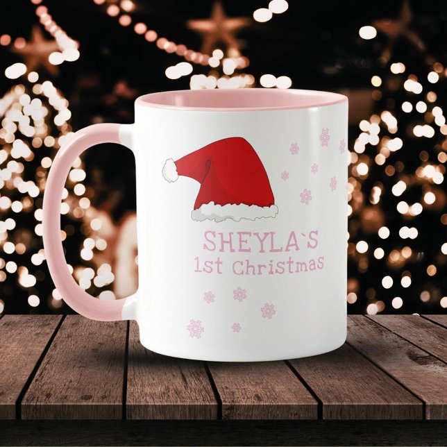 Baby`s First Christmas Santa Hat Snowflake Coffee  Mug (Creator Uploaded)