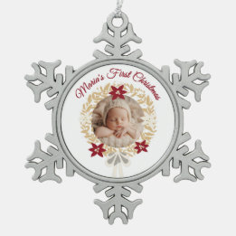 Baby’s First Christmas Snowflake Photo Ornament