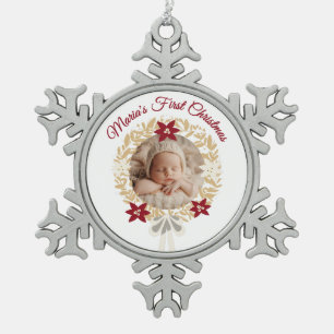 Baby’s First Christmas Snowflake Photo Ornament