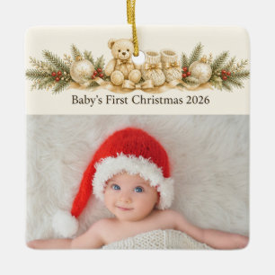 Baby’s First Christmas Teddy Bear Personalised Ceramic Ornament