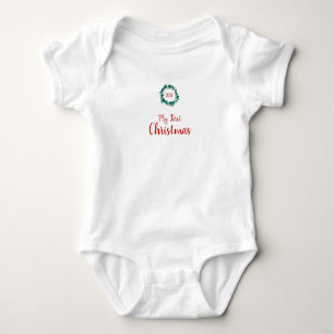 Baby’s First Christmas Wreath Baby Bodysuit