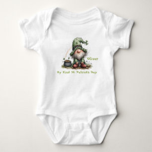 Baby’s First St. Patrick’s Day Gnome  Baby Bodysuit