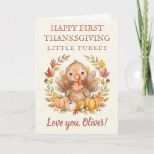 Baby’s First Thanksgiving Little Turkey Holiday Card