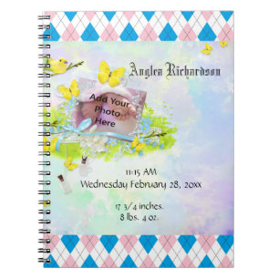 Baby’s Yellow Bird and Butterfly Photo Frame Notebook