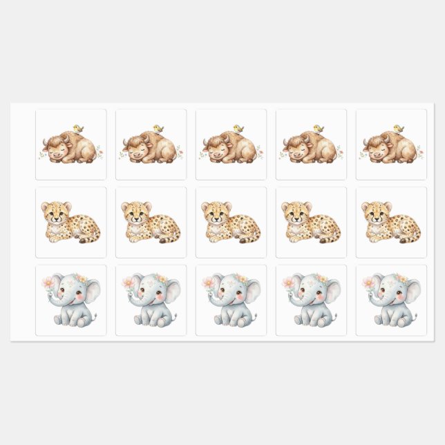 Baby Safari Animals (Sheet)