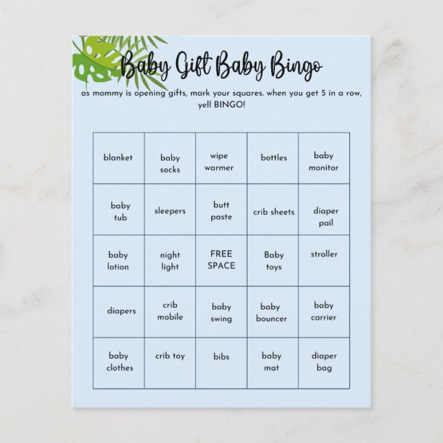 Baby Safari Baby Shower Games (Front)