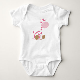 Baby Safari Pink Sleepy Giraffe Nursery Art Gift Bodysuit