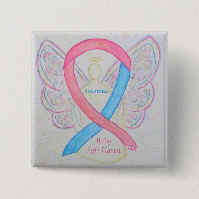 Baby Safe Haven Awareness Angel Ribbon Pin (Front)