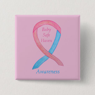 Baby Safe Haven Awareness Ribbon Custom Pin