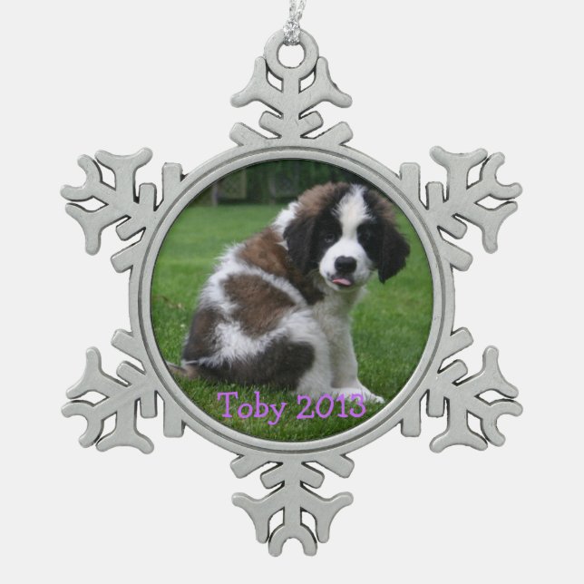 Baby Saint Bernart 2013 Ornament (Front)