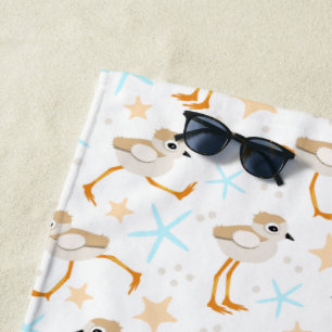 Baby Sandpipers Piping Plover Beachcomber Beach Towel