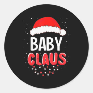 Baby Santa Claus Christmas Matching Costume Classic Round Sticker