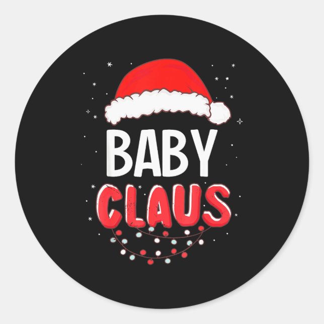 Baby Santa Claus Christmas Matching Costume  Classic Round Sticker (Front)