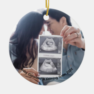 Baby Scan Photo Coming Soon Ceramic Tree Decoration