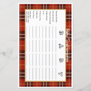 Baby Scattergories Little Lumberjack Baby Shower