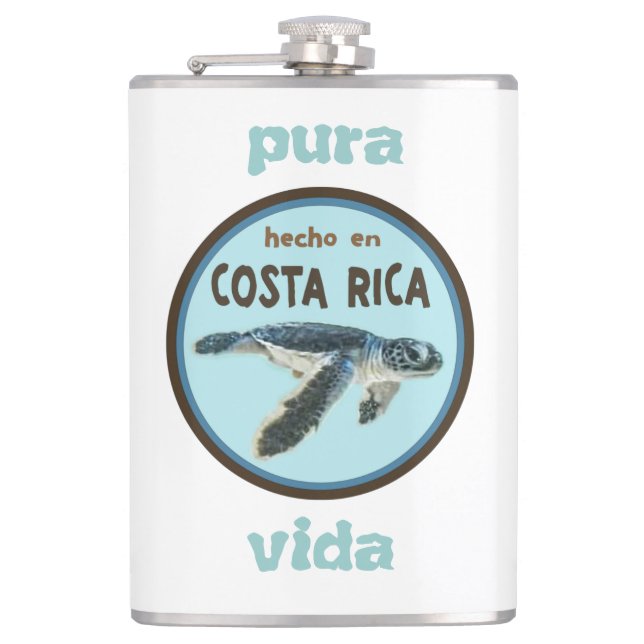 Baby Sea Turtle, Costa Rica, Pura Vida Flask (Front)