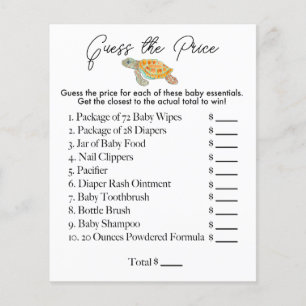 Baby Sea Turtle Guess the Price Shower Game