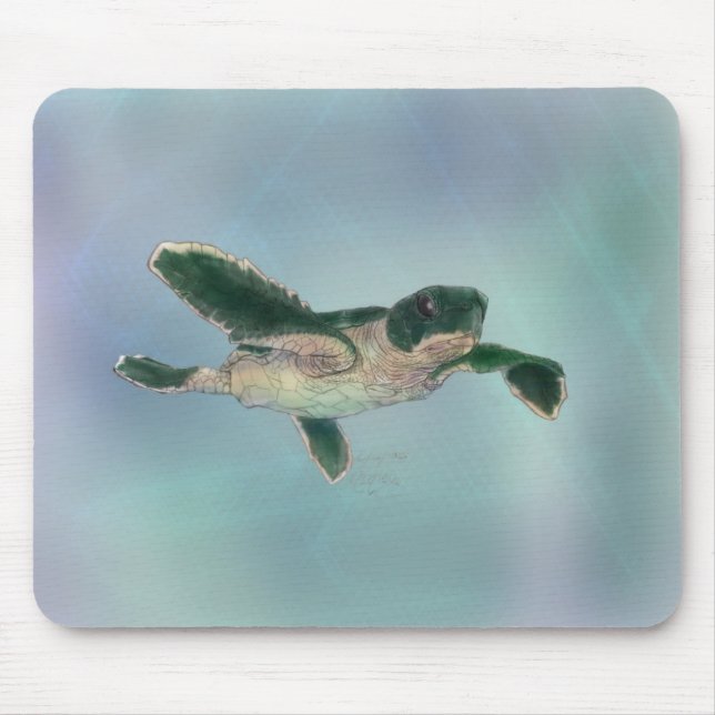 Baby Sea Turtle Mouse Mat (Front)