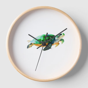 Baby Sea Turtle Moving Towards the Sea Clock