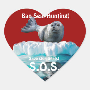 BABY SEAL Anti Seal-Hunt Wildlife Heart Sticker