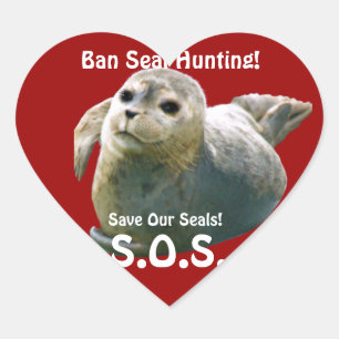 BABY SEAL Anti Seal-Hunt Wildlife Heart Sticker
