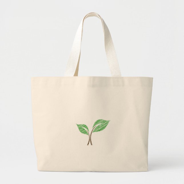 Baby seedling sketched large tote bag (Front)