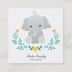 Baby Services Cute Elephant Business Card