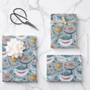 Baby Shark 1st 2nd 3rd Kids Birthday Gifts Favor Wrapping Paper Sheet