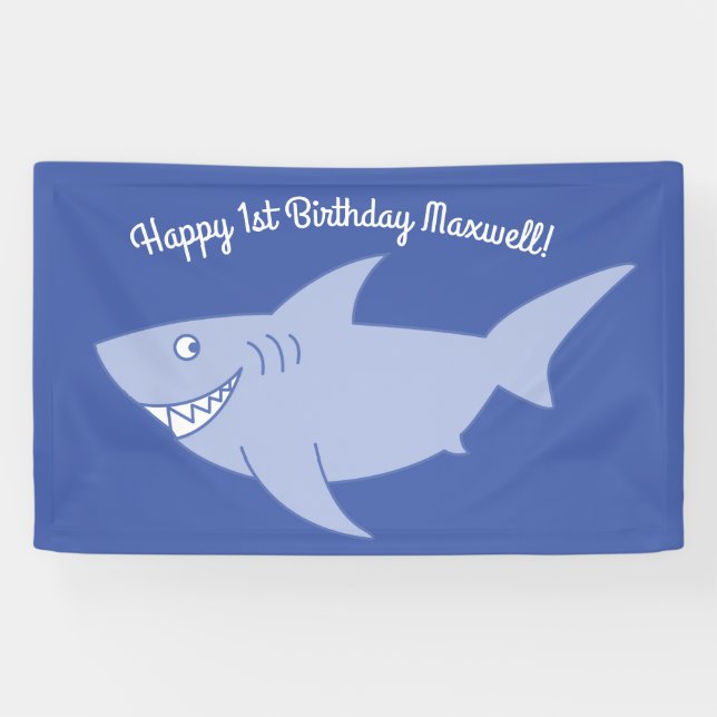 Baby Shark 1st Birthday Party Banner Decor (Horizontal)