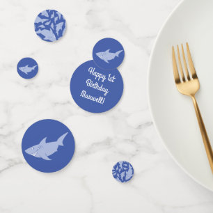 Baby Shark 1st Birthday Party Table Decor Confetti