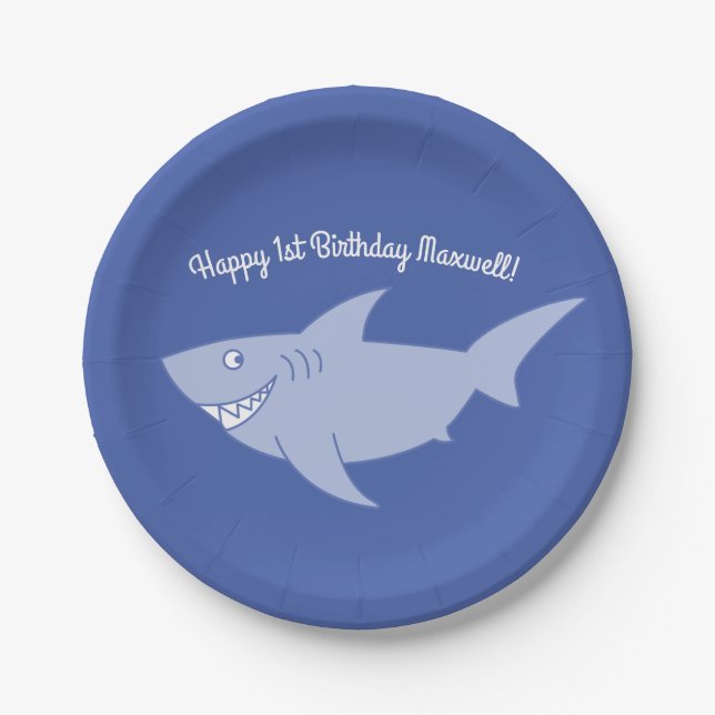Baby Shark 1st Birthday Plates (Front)