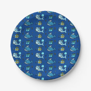 Baby Shark and Whales Personalized Boy's Birthday Paper Plate