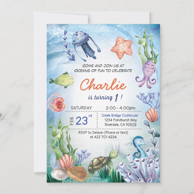 Baby shark birthday invitation (Front)