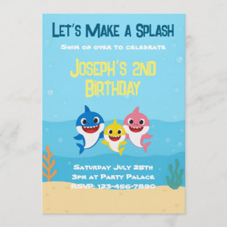 Baby Shark Birthday Invitation