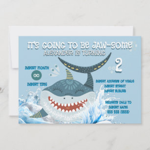 Baby shark birthday party any age invitation