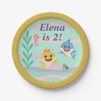 Baby Shark Birthday Party Plates