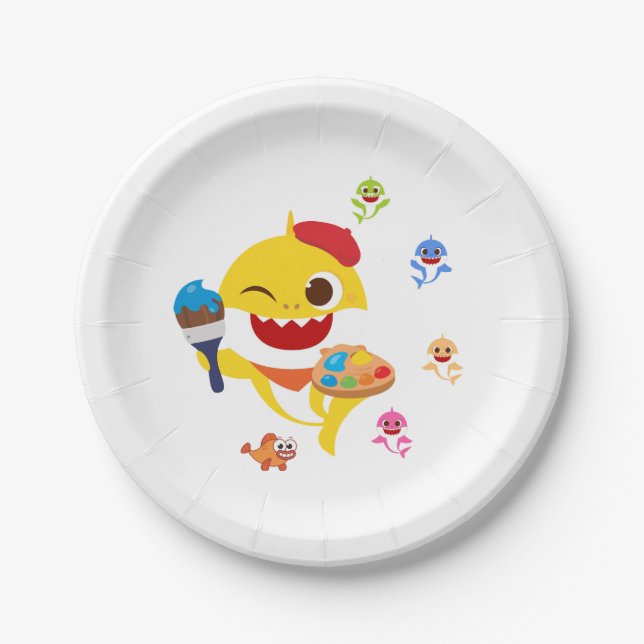 Baby Shark Birthday Party Plates (Front)