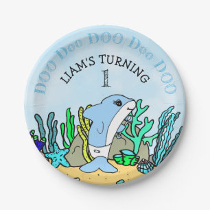 Baby Shark boy's Birthday Party Paper Plate