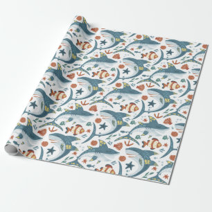 Baby Shark Boys Kids Birthday Favor Gift Wrapping Paper