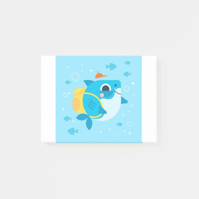 baby-shark-cartoon-style post-it notes (Front)